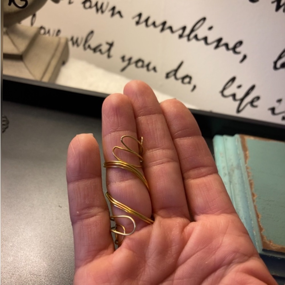 Handcrafted Adjustable Ring With Gold Wrapped In … - image 3